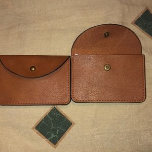 Cognac accordion card wallet